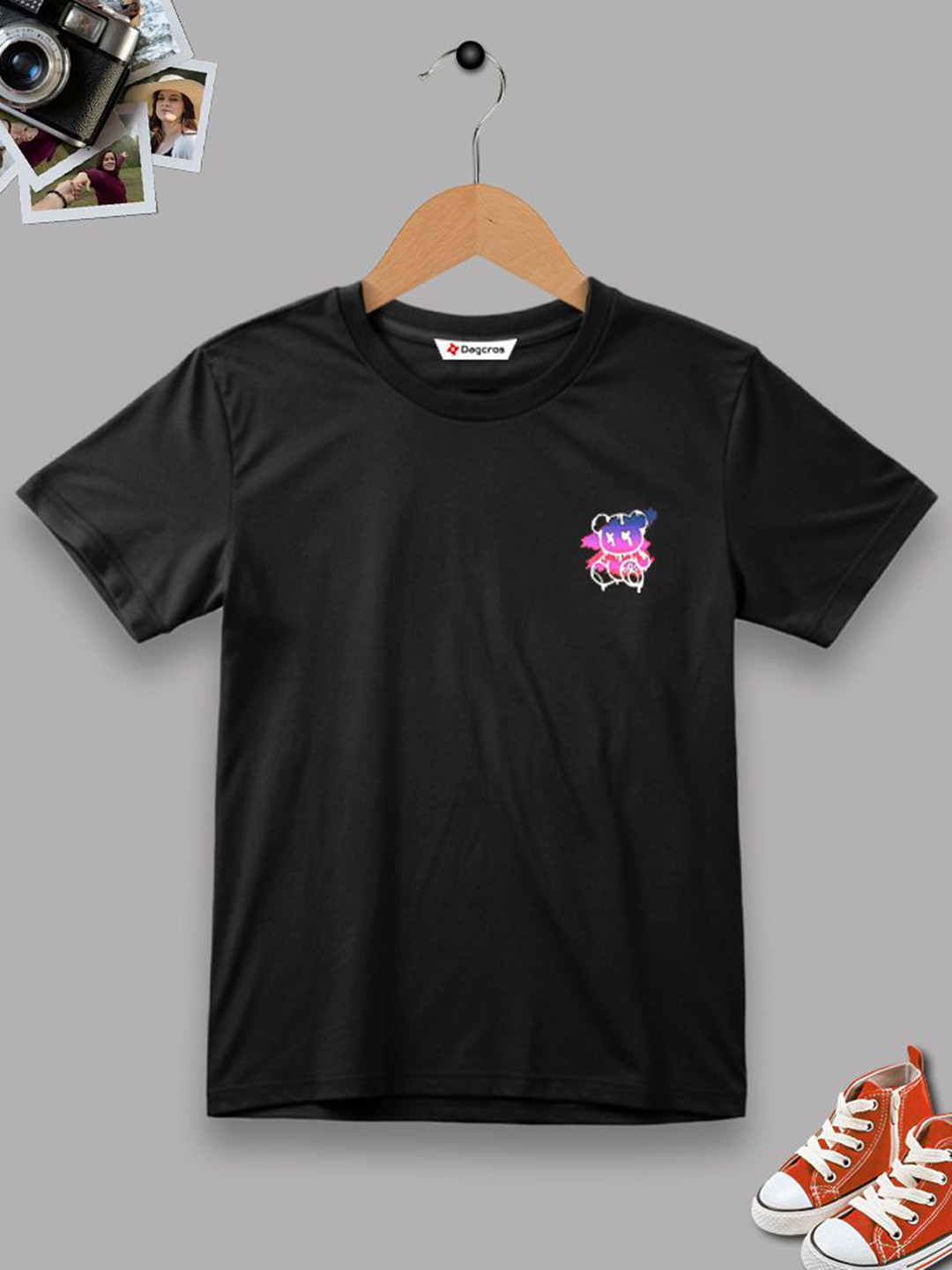 

Dagcros Boys Printed T-shirt, Black