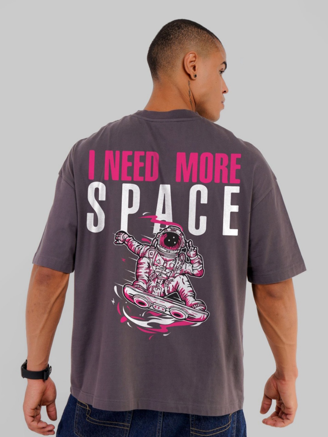 

Underrated Club Men Typography Printed Bio Finish Applique T-shirt, Grey
