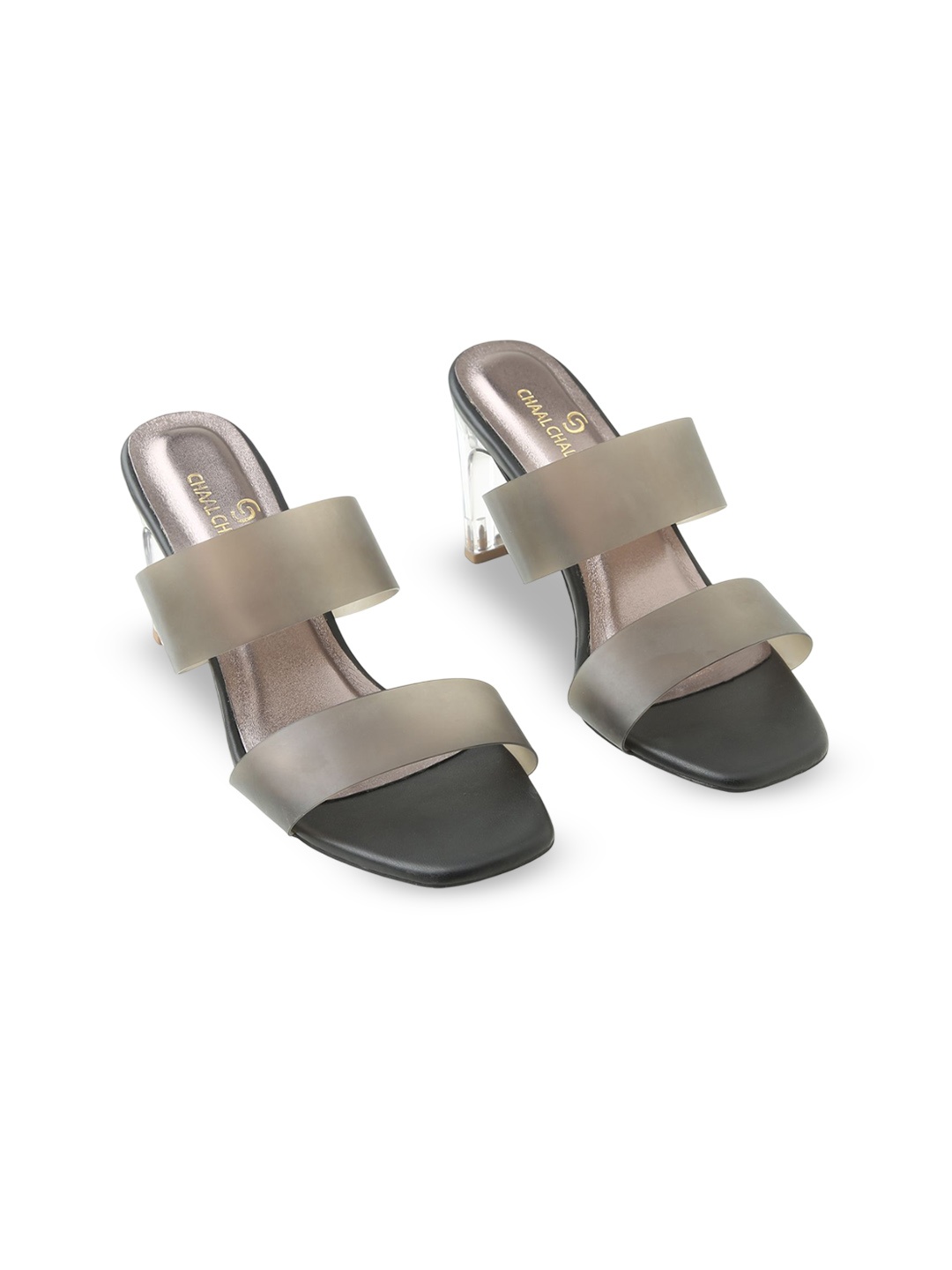 

CHAAL CHALAN Women Block Sandals, Grey