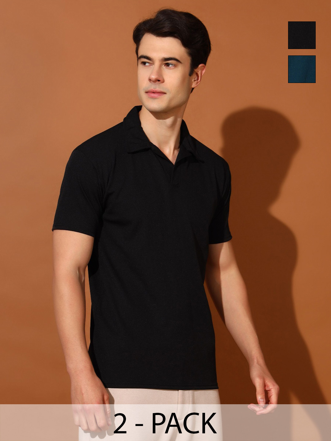 

Christy World Men 2 Polo Collar T-shirt, Multi