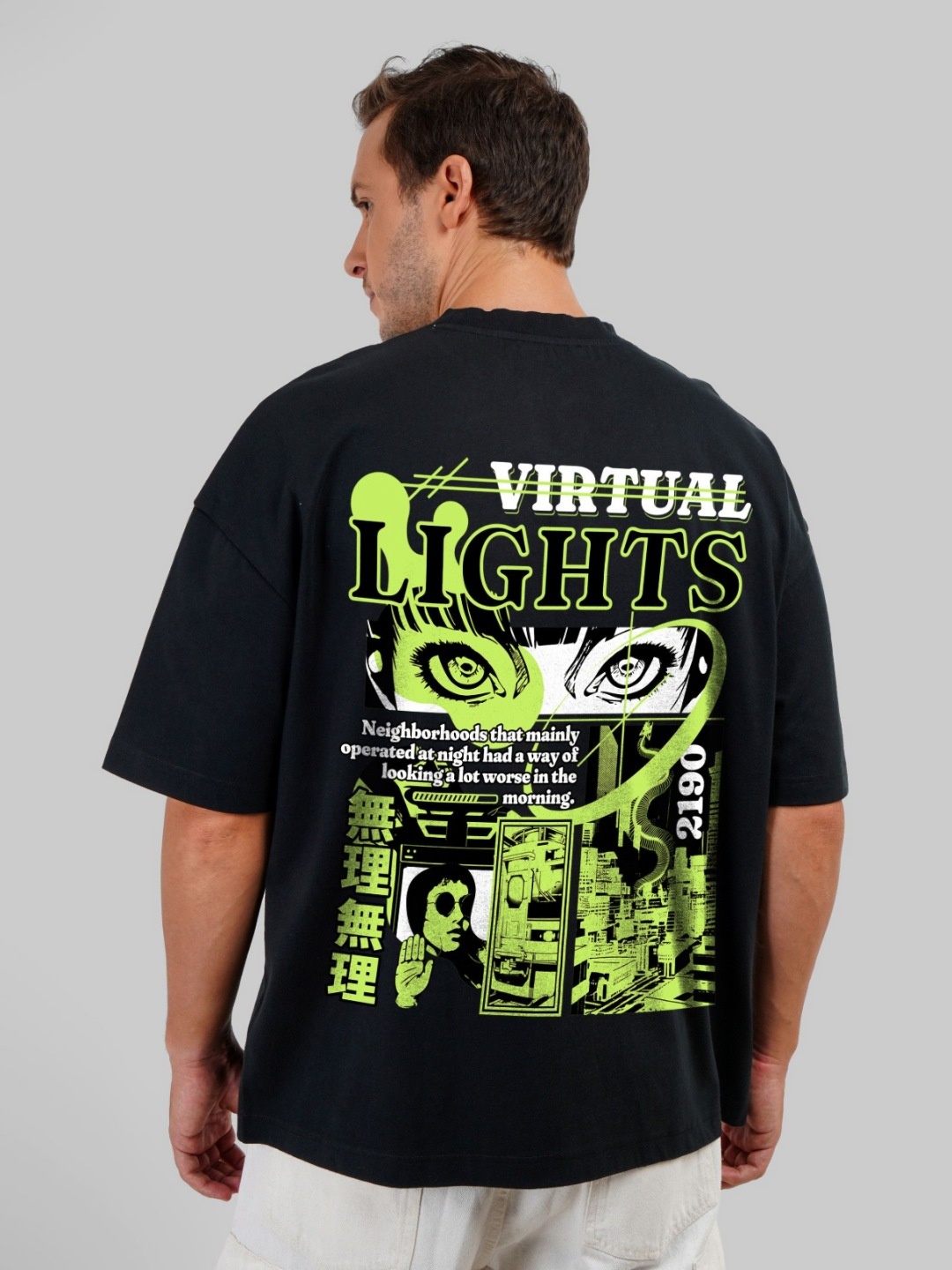 

Underrated Club Men Printed Bio Finish Raw Edge T-shirt, Black