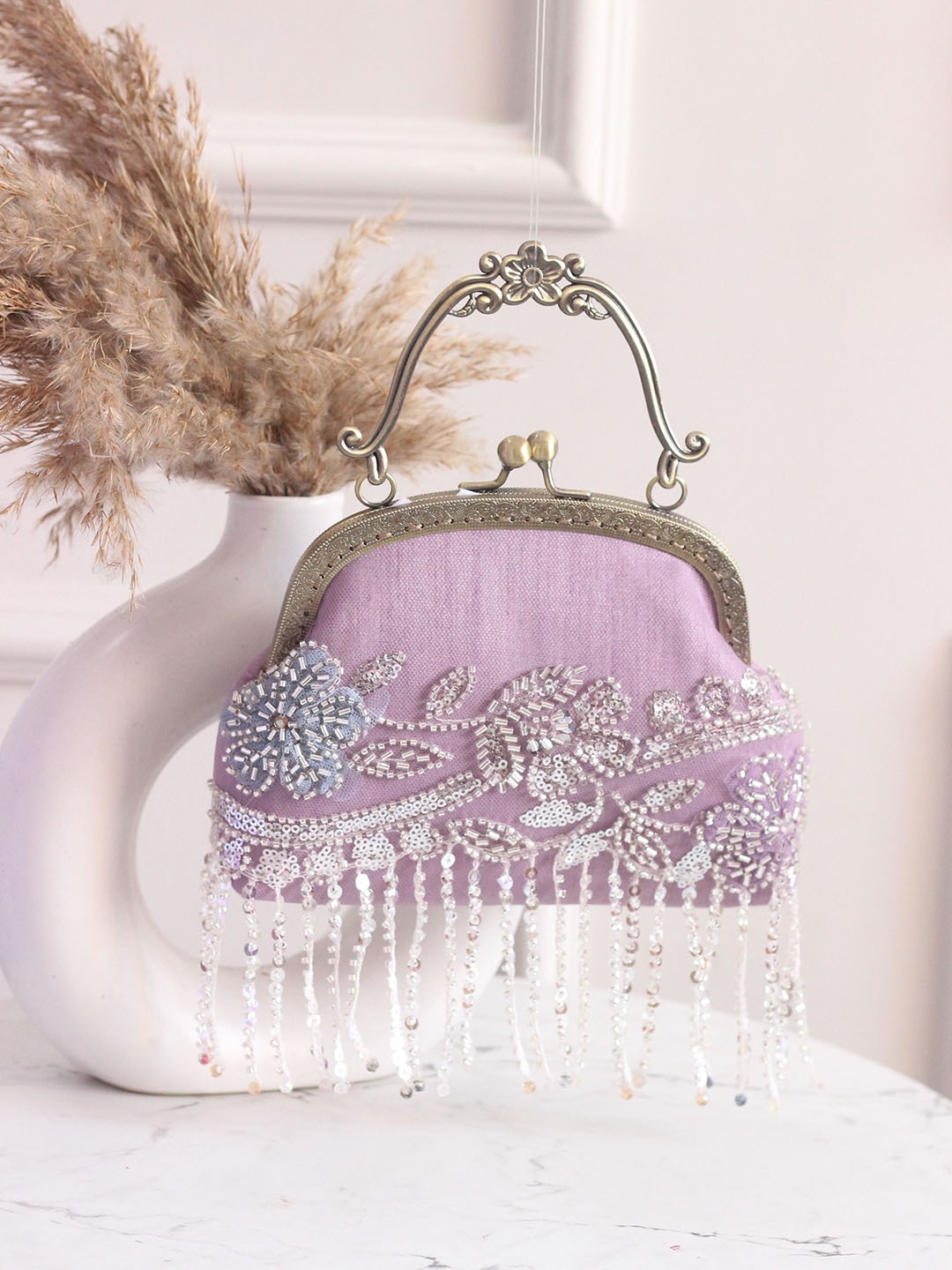 

BOXWISH BY BHUMIKA Embellished Purse Clutch, Purple