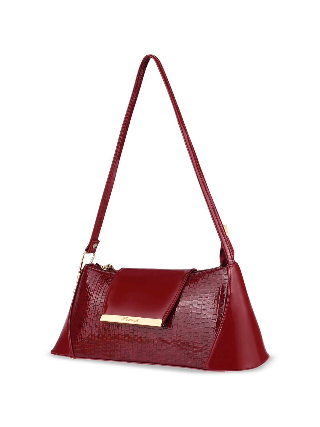 

FOMMIL Textured PU Sling Bag, Red