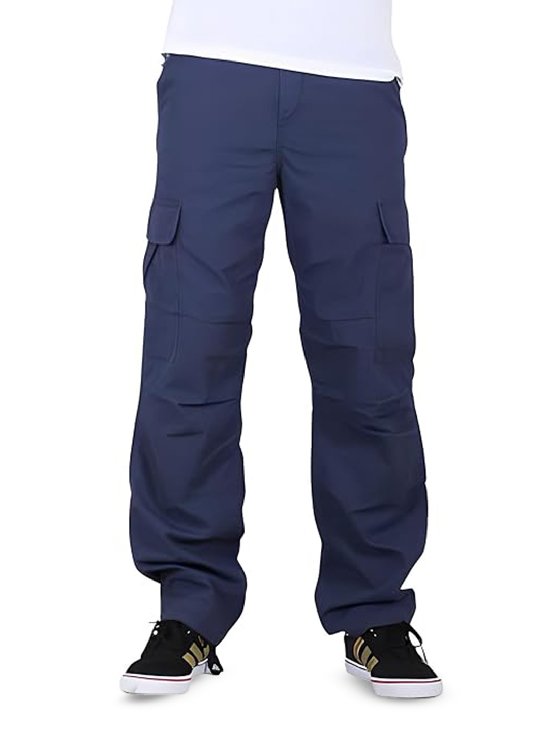 

BAESD Men Classic High-Rise Straight Fit Cargos, Blue
