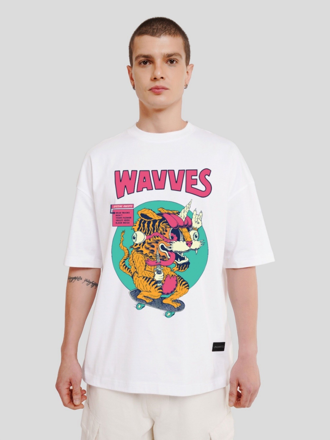 

Underrated Club Men Printed Bio Finish Applique T-shirt, White