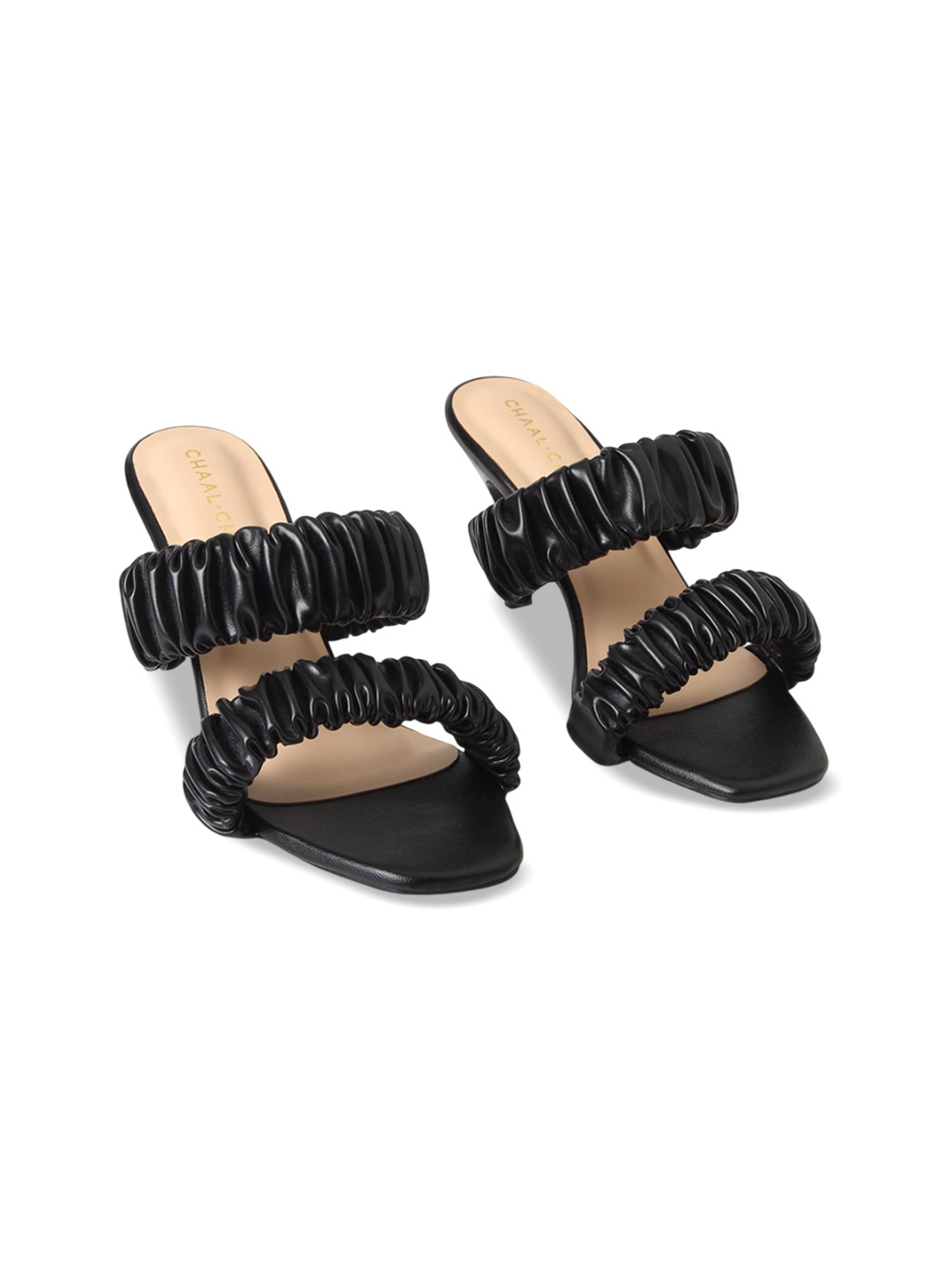 

CHAAL CHALAN Women Open Toe Sandals, Black