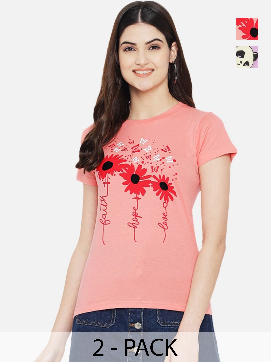 

Tromko Women Typography Printed T-shirt, Multi
