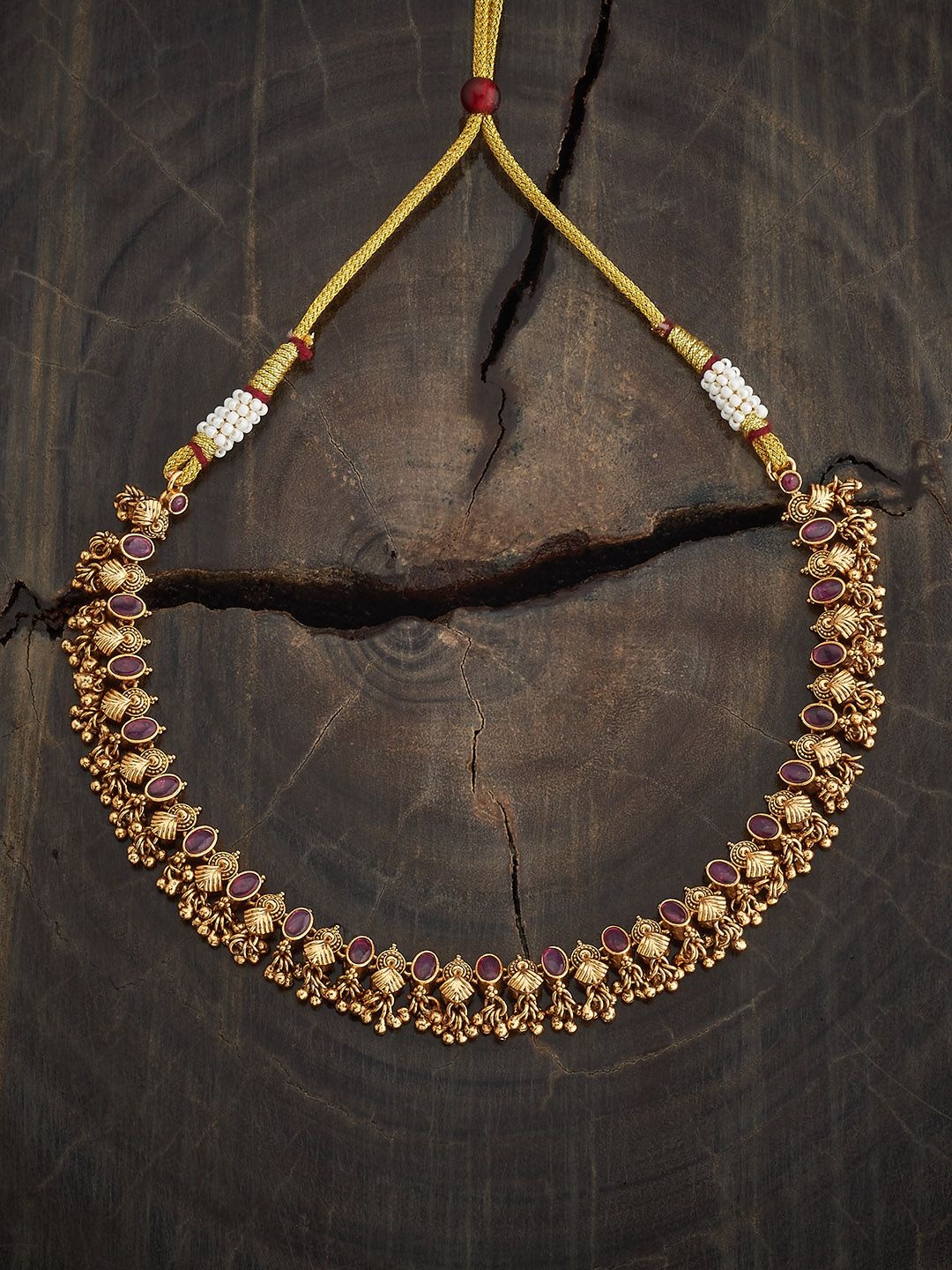 

Kushal's Fashion Jewellery Copper Gold-Plated Antique Necklace