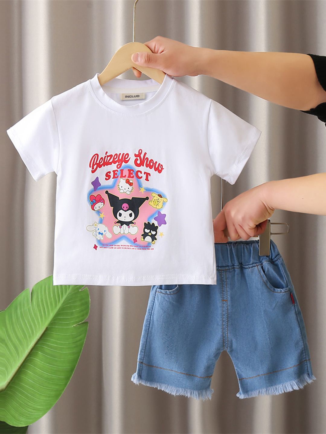 

INCLUD Boys Cartoon Printed T-shirt With Shorts, White