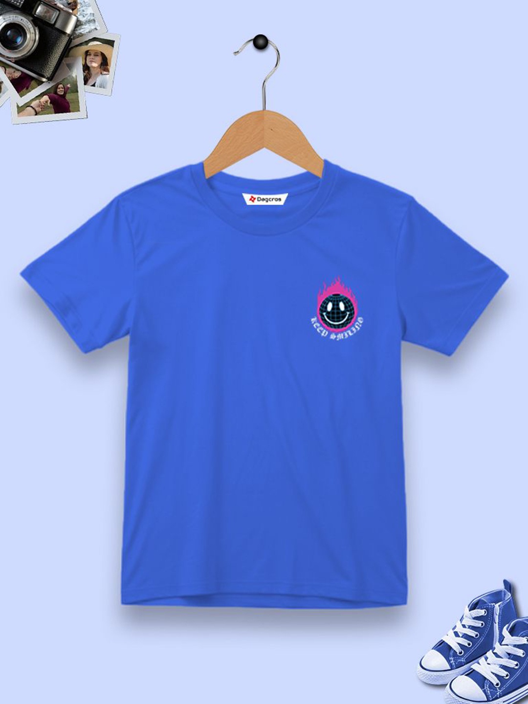 

Dagcros Boys Printed T-shirt, Blue