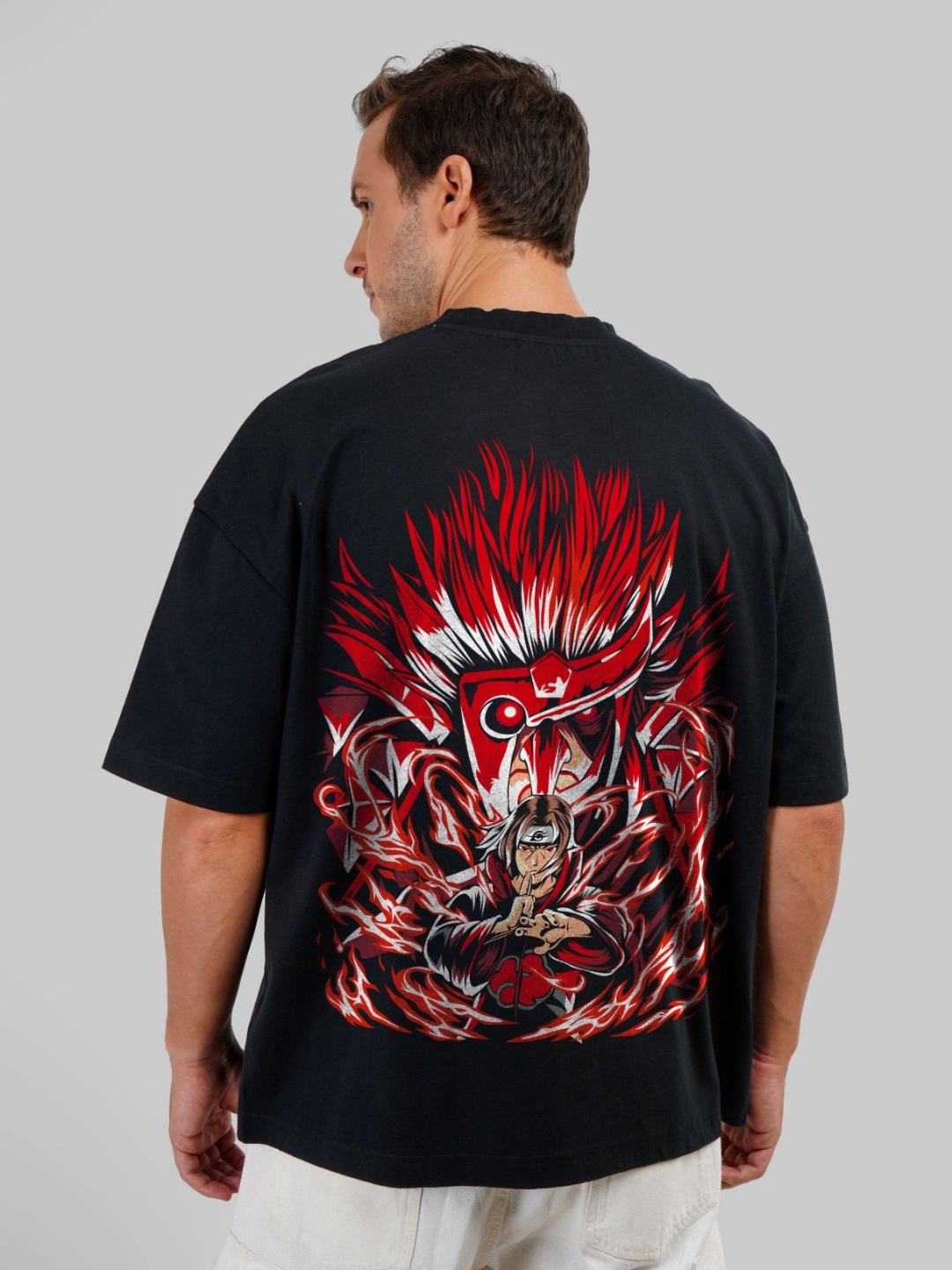 

Underrated Club Men Printed Bio Finish Raw Edge T-shirt, Black
