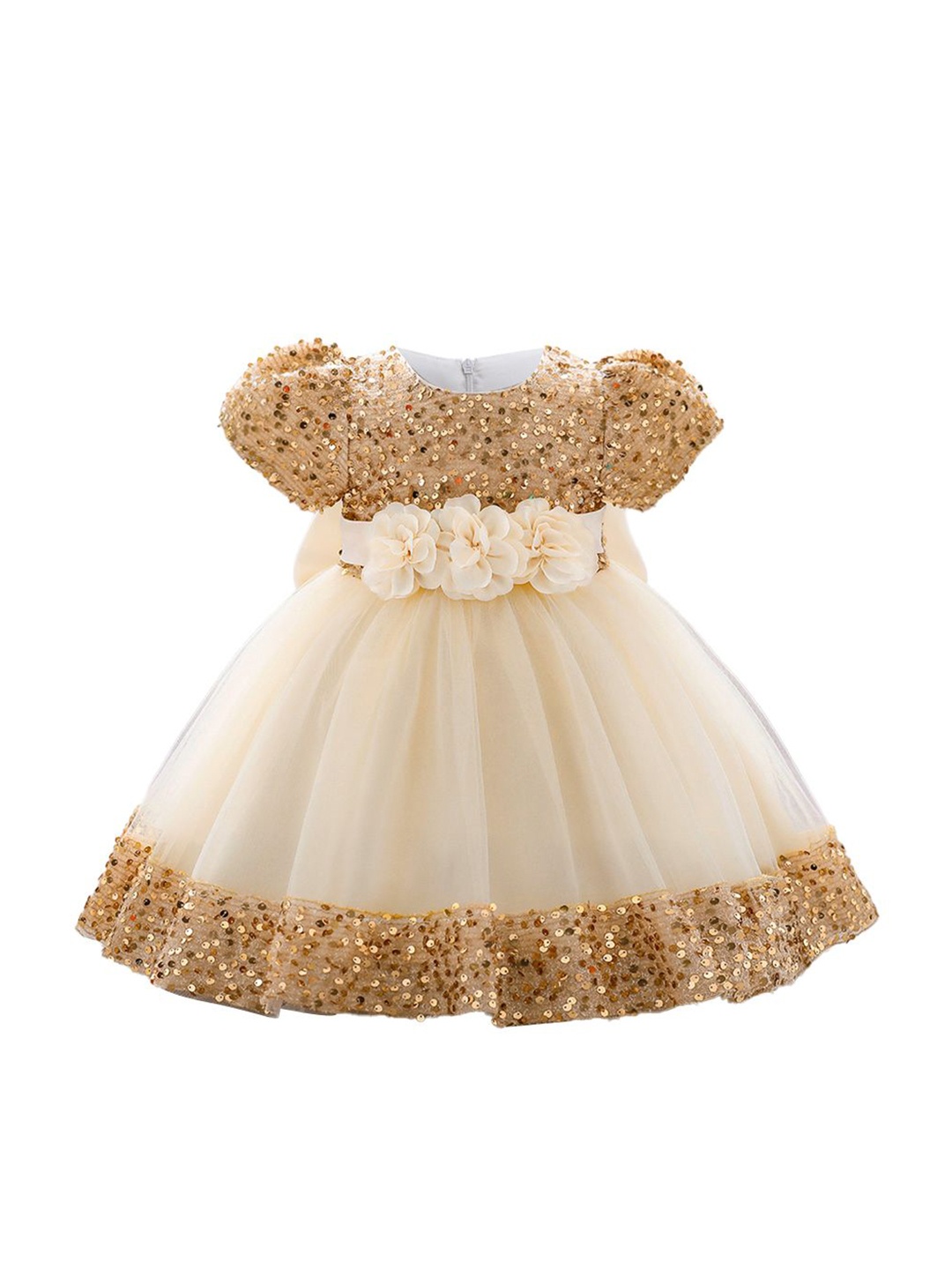 

StyleCast x Revolte Girls Embellished Applique Balloon Dress, Gold