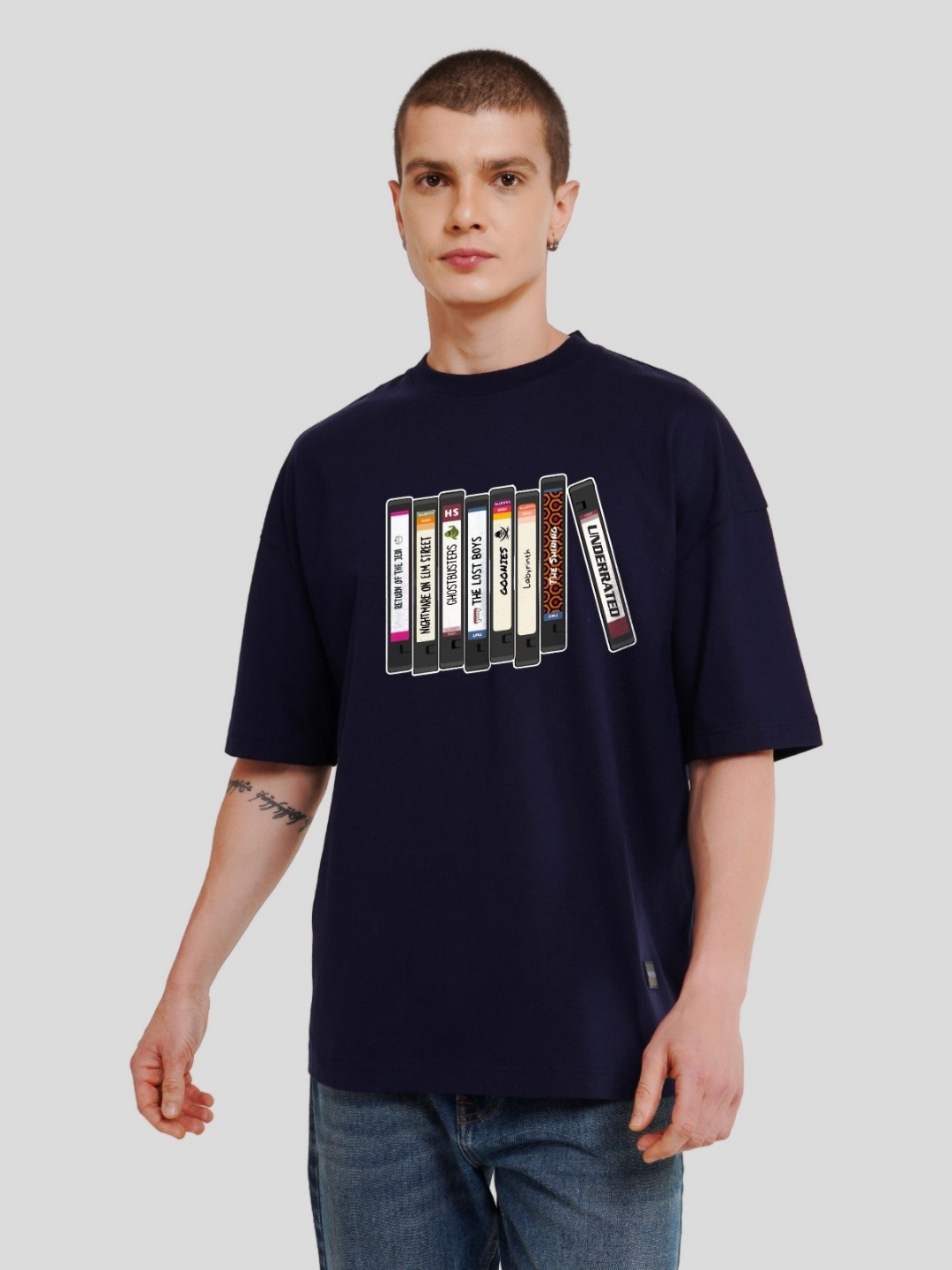 

Underrated Club Men Typography Printed Bio Finish T-shirt, Navy blue