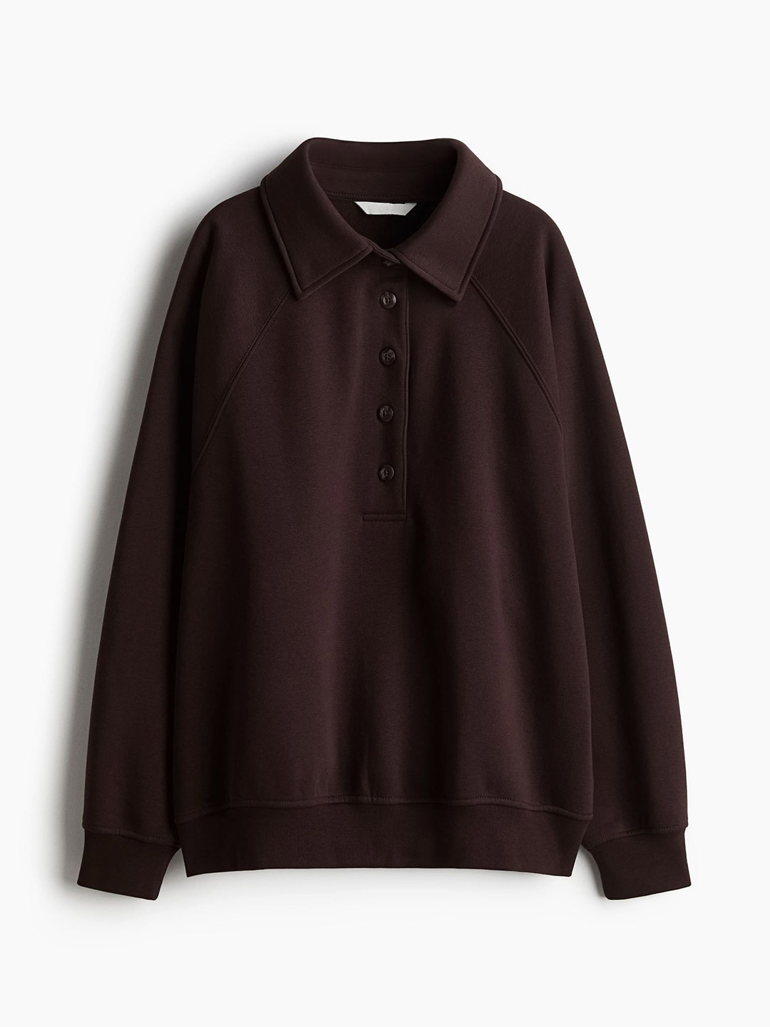

H&M Oversized Polo Sweatshirt, Brown