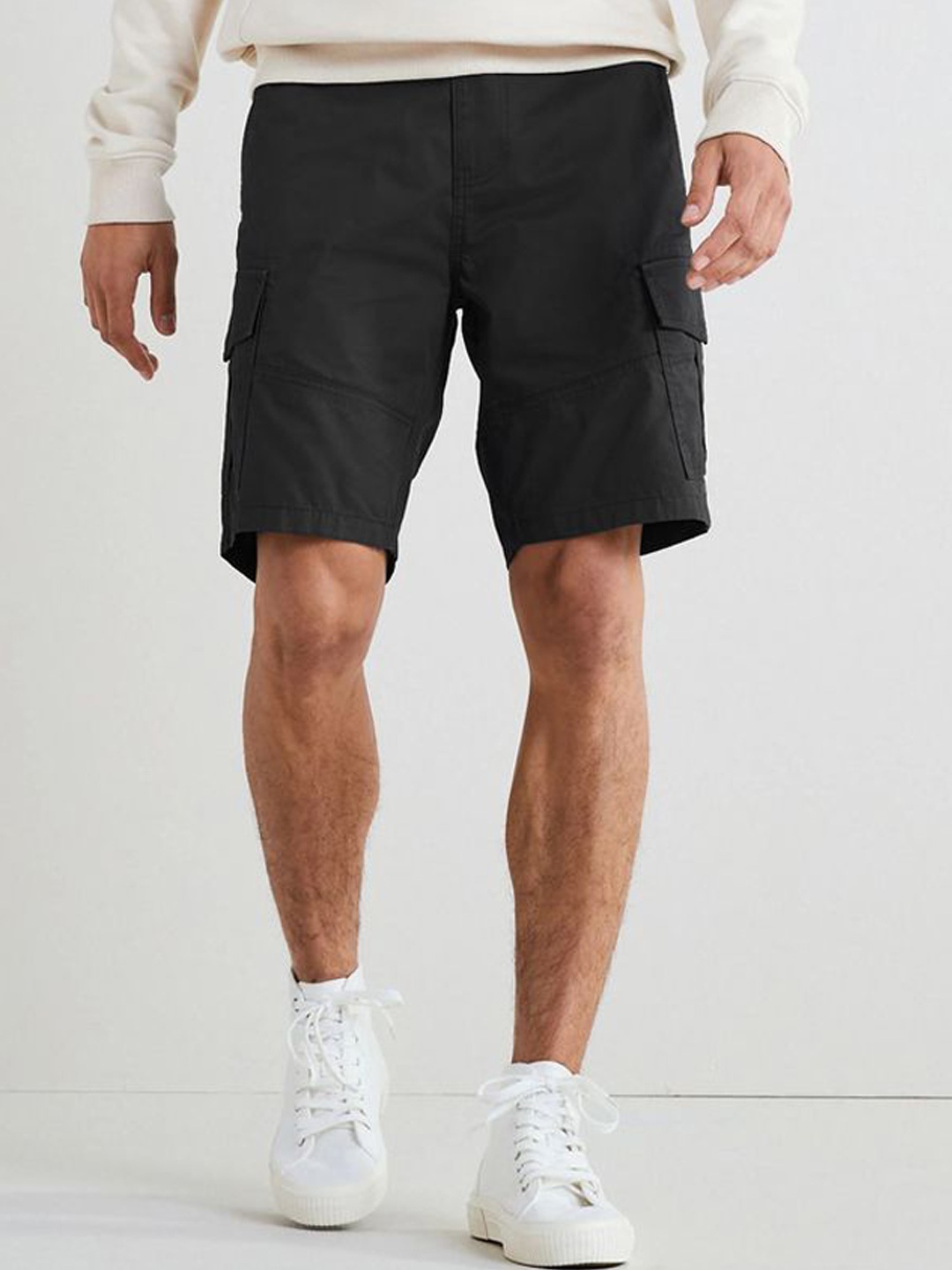 

BAESD Men Regular Fit Cotton Cargo Shorts, Black