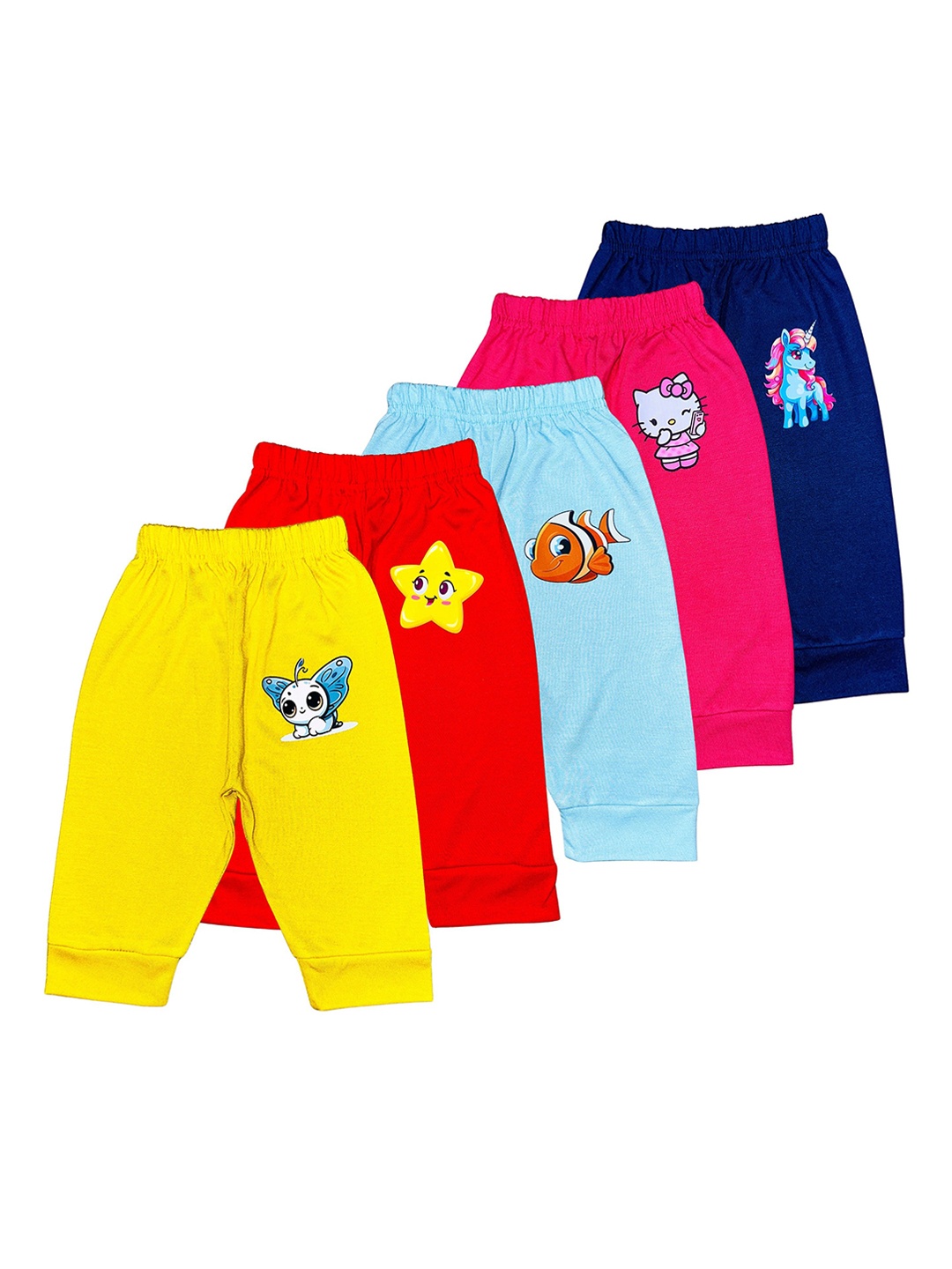 

Surfbae Kids Pack Of 5 Printed Relaxed Fit Joggers, Red