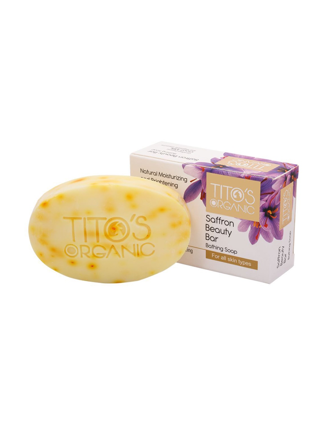 

TITO'S ORGANIC Saffron Beauty Bathing Soap With Goat Milk - 100 g, White