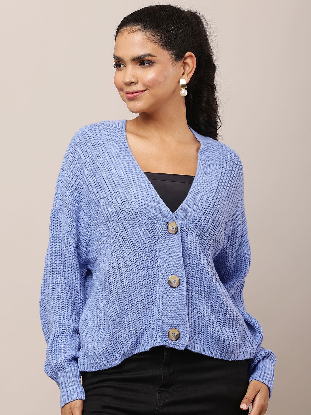 

NoBarr Women Long Sleeves Cardigan, Blue