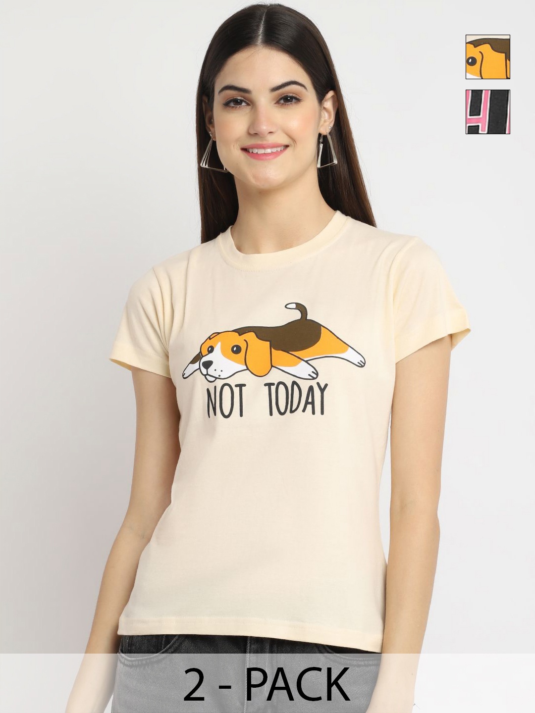 

Tromko Women Typography Printed T-shirt, Multi