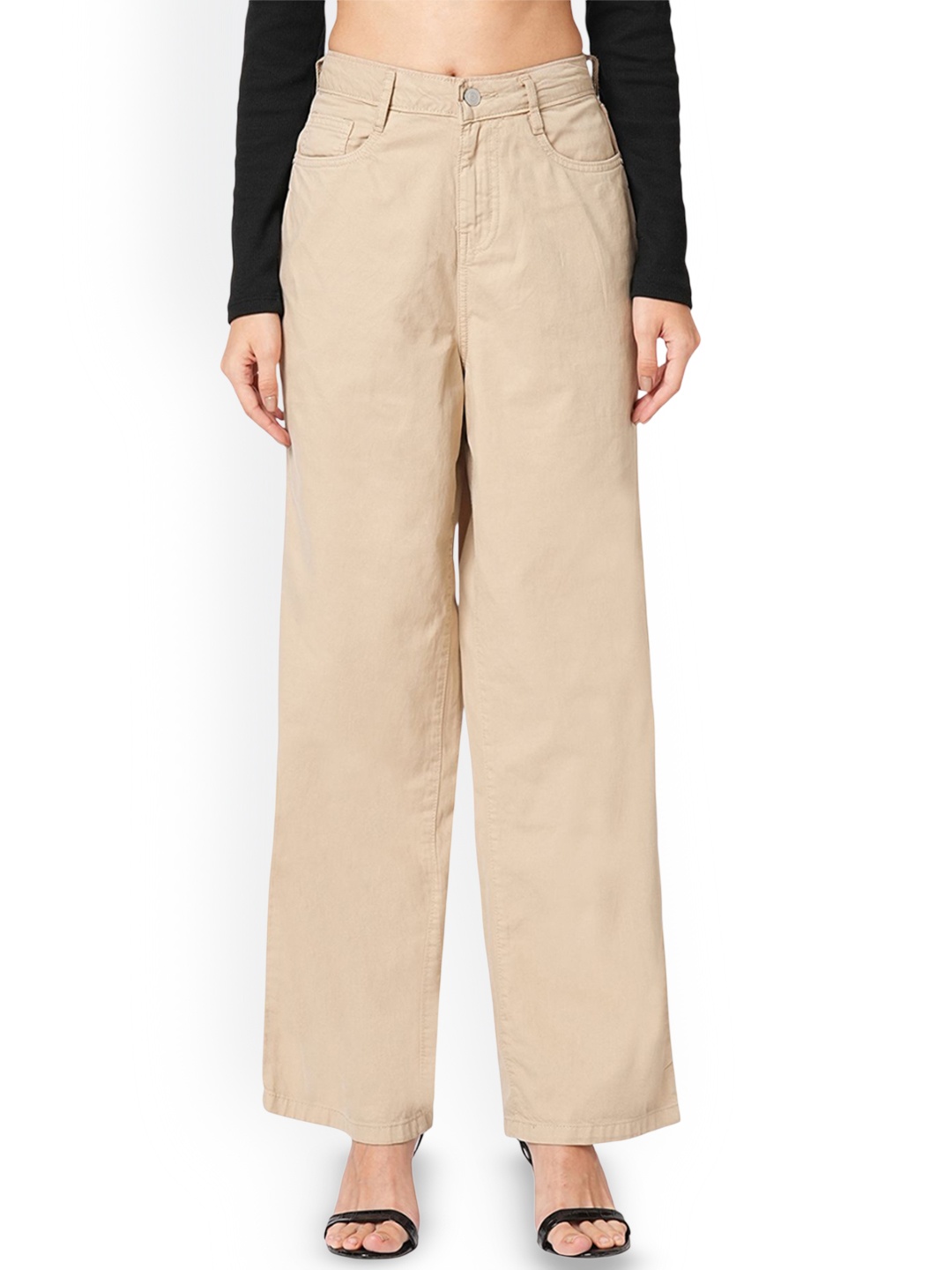 

Kraus Jeans Women Wide Leg High-Rise Jeans, Beige