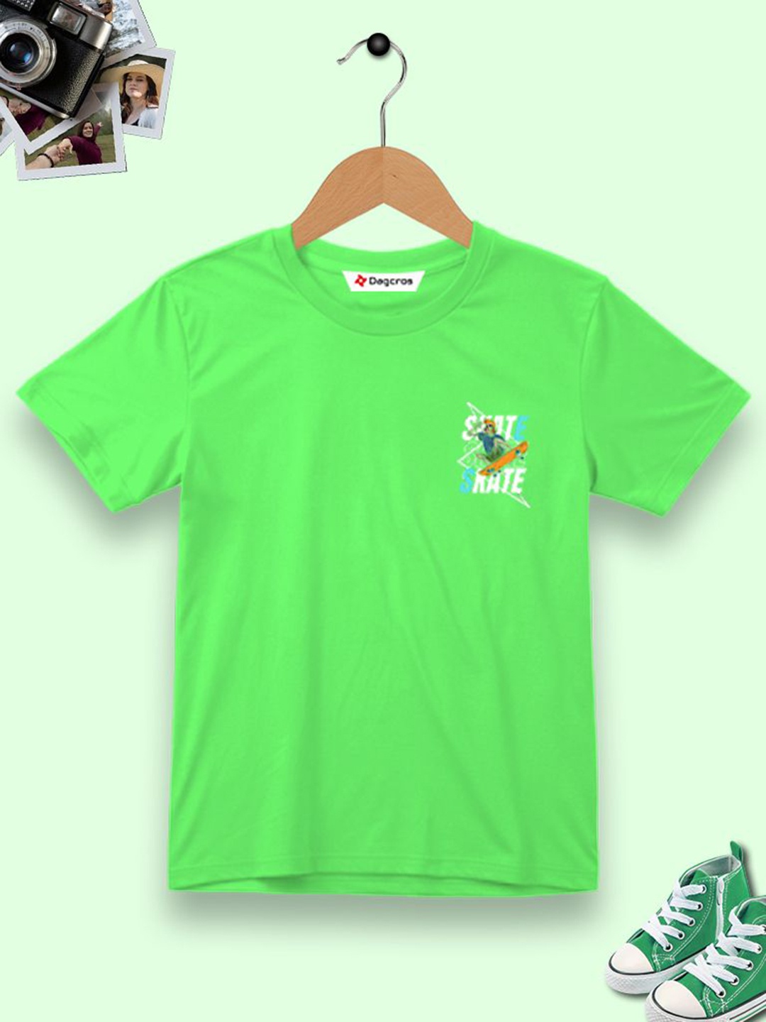

Dagcros Boys Printed T-shirt, Green
