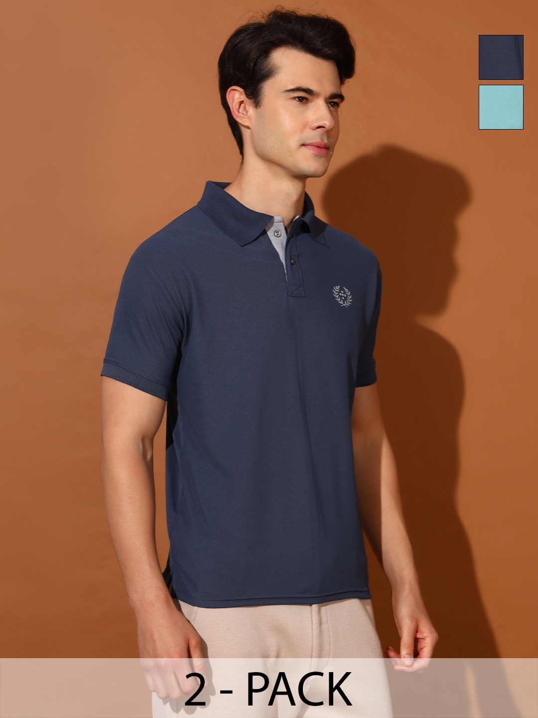 

Christy World Men 2 Polo Collar Applique T-shirt, Multi