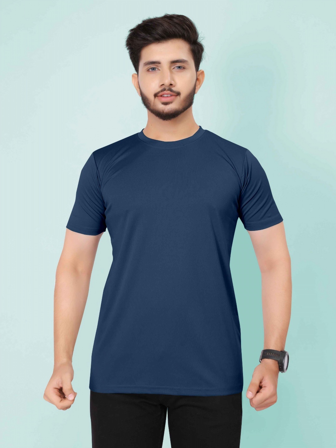 

CASUALBUD Men Applique T-shirt, Navy blue