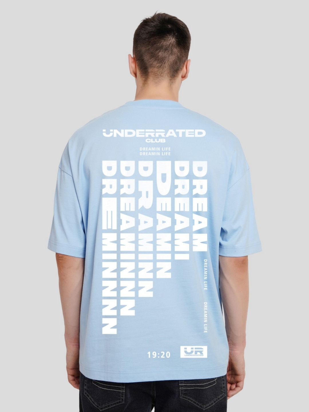 

Underrated Club Men Typography Printed Bio Finish Raw Edge T-shirt, Blue