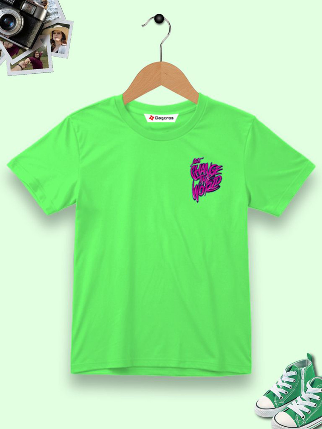 

Dagcros Boys Printed T-shirt, Green