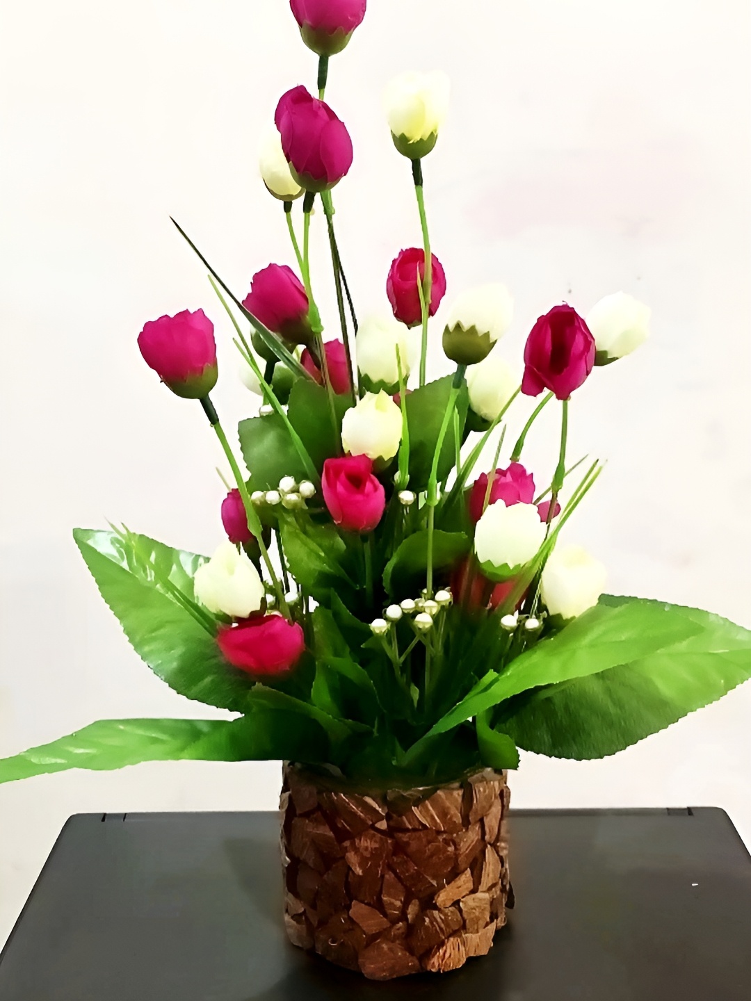

ZONEZER Purple 1 Pieces Tulip Artificial Flower With Pot