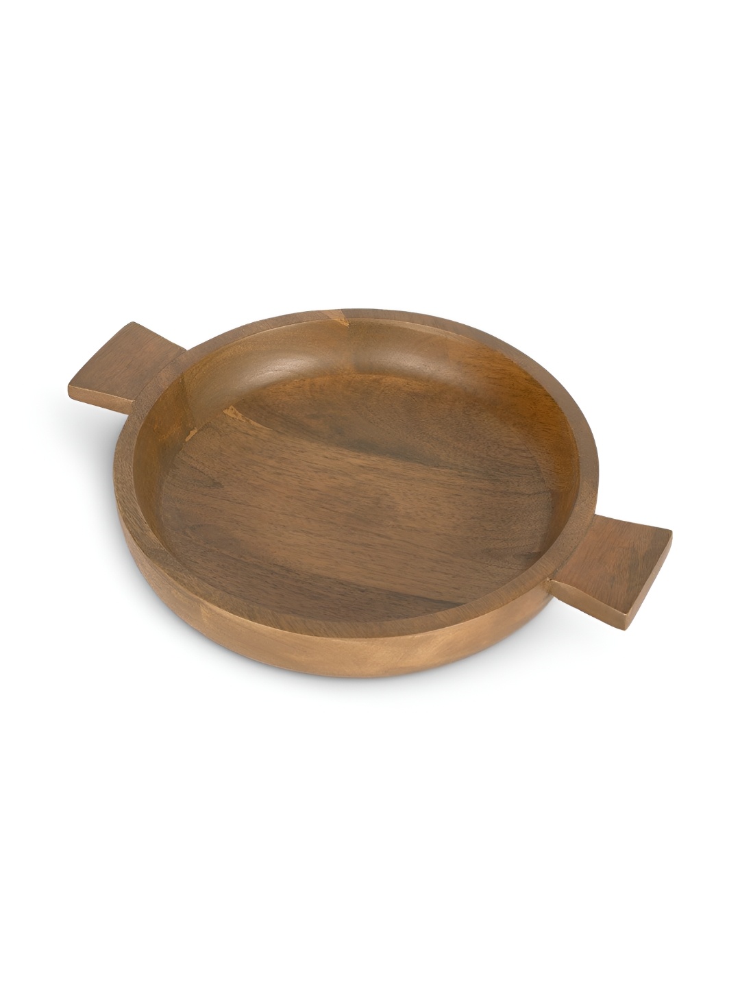 

IAAH Handcrafted Wooden Terra Handle Serving Bowl Dark Mahogany Finish, Brown