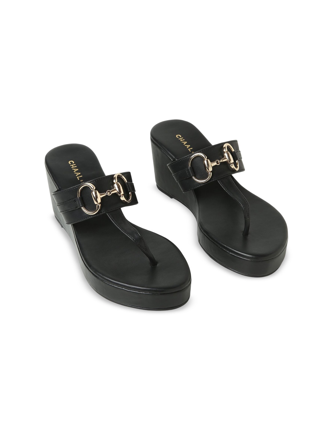 

CHAAL CHALAN PU Wedge with, Black