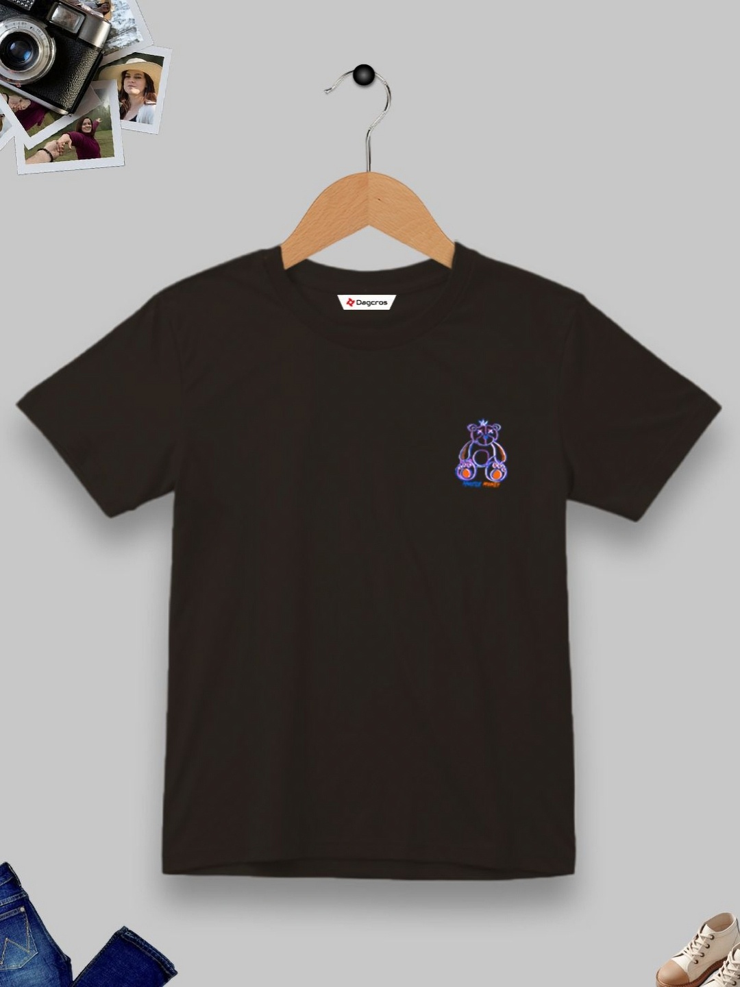 

Dagcros Boys Printed T-shirt, Brown