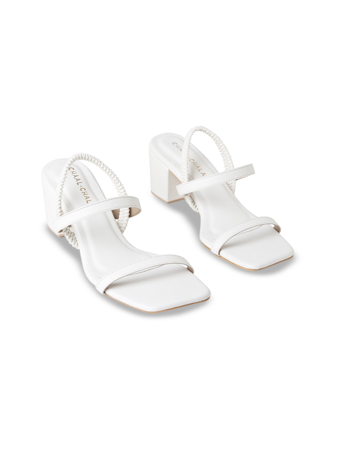 

CHAAL CHALAN PU Work Block Sandals, White