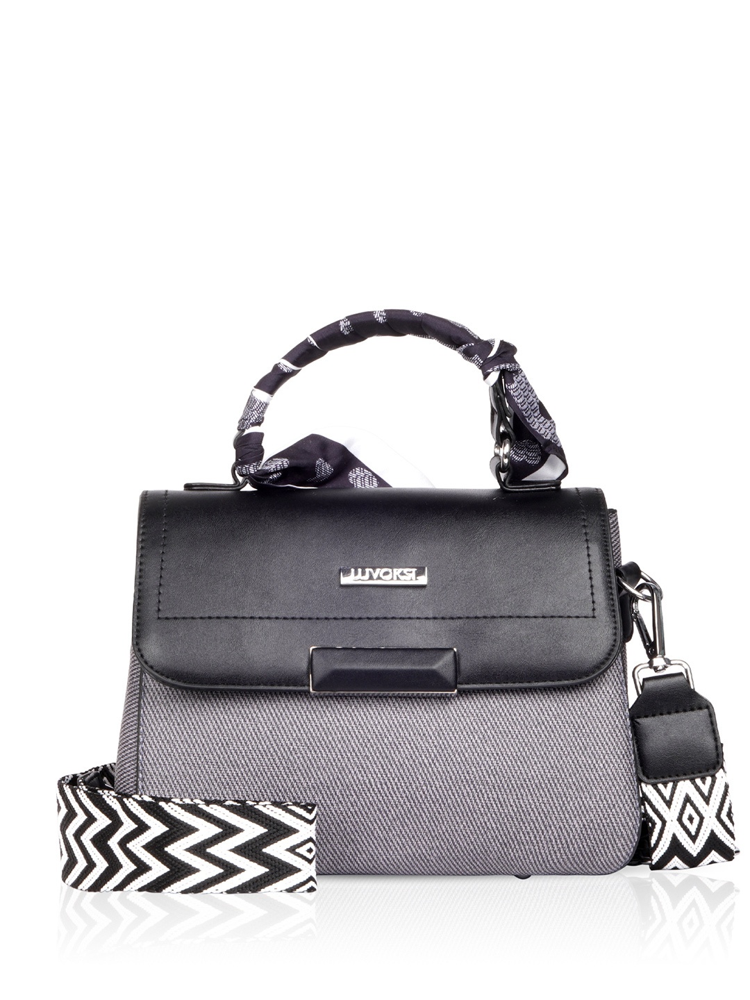 

Luvoksi Textured PU Structured Sling Bag, Black