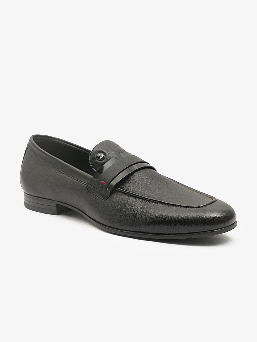 

TONI ROSSI Men Textured Slip On Formal Loafer Shoes, Black