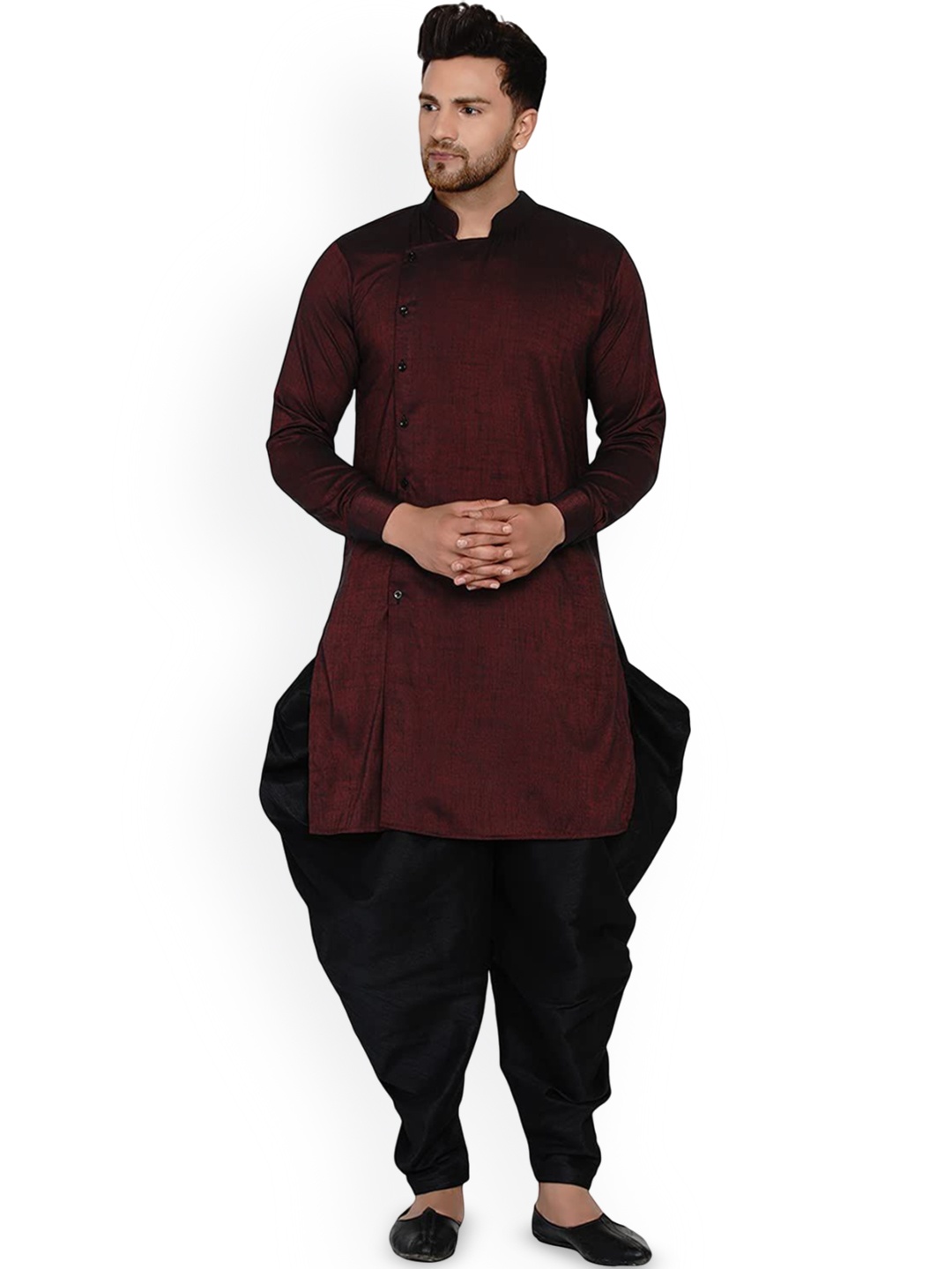 

VEERA PARIDHAAN Mandarin Collar Straight Kurta, Maroon
