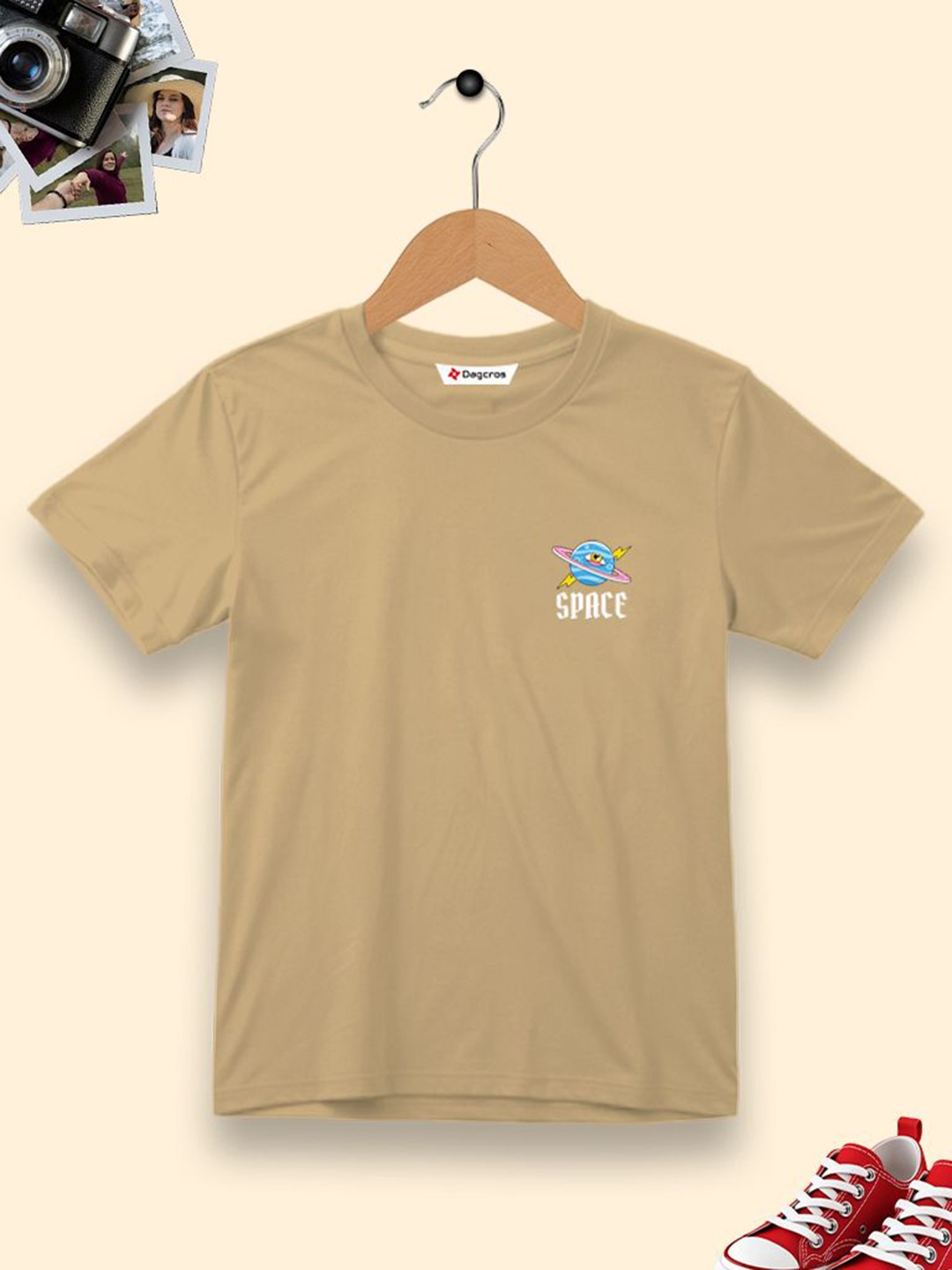 

Dagcros Boys Printed T-shirt, Beige