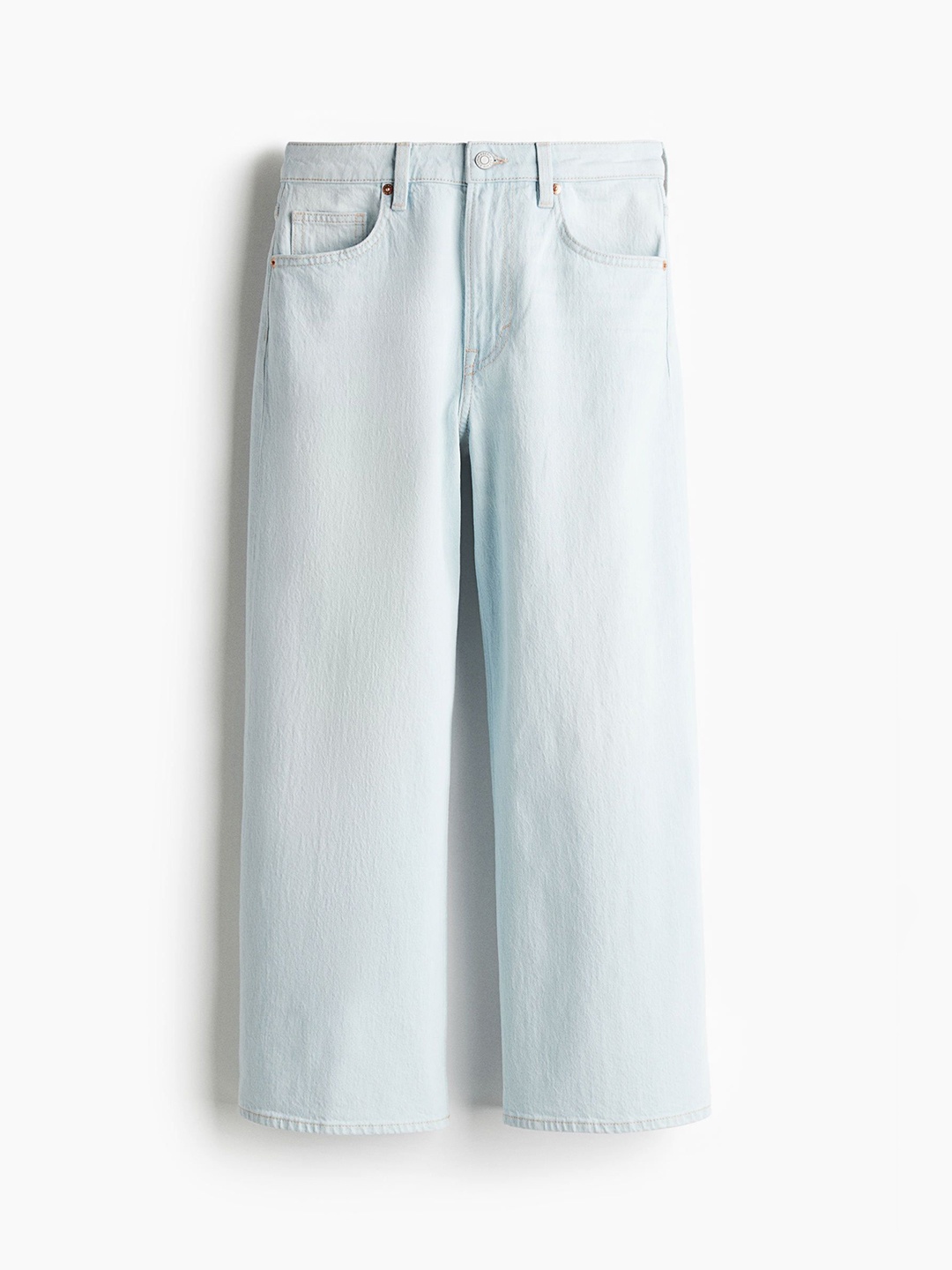 

H&M Women Wide High Cropped Jeans, Blue