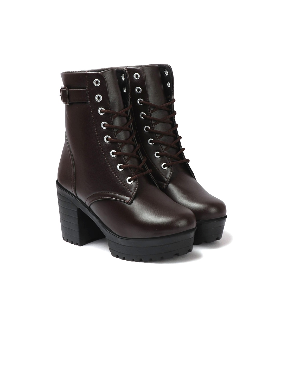 

STRASSE PARIS Women Ankle Length Block Heeled Boots, Brown