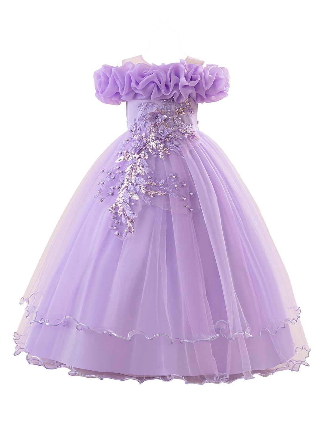

StyleCast x Revolte Girls Applique Net Maxi Dress, Lavender