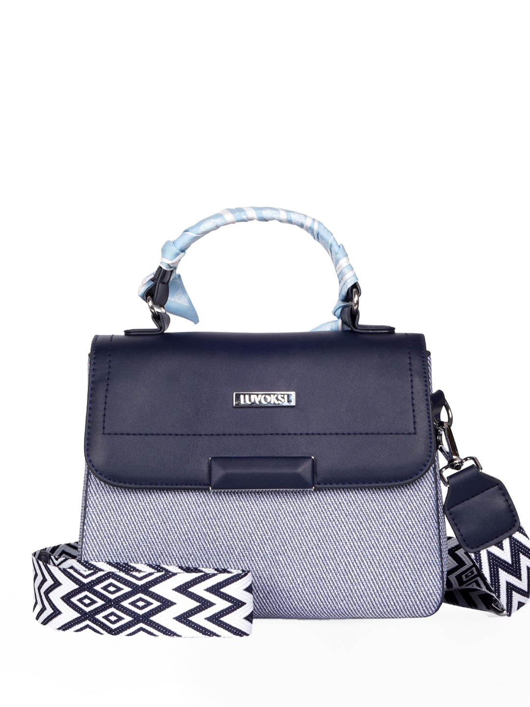 

Luvoksi Textured PU Structured Sling Bag, Blue