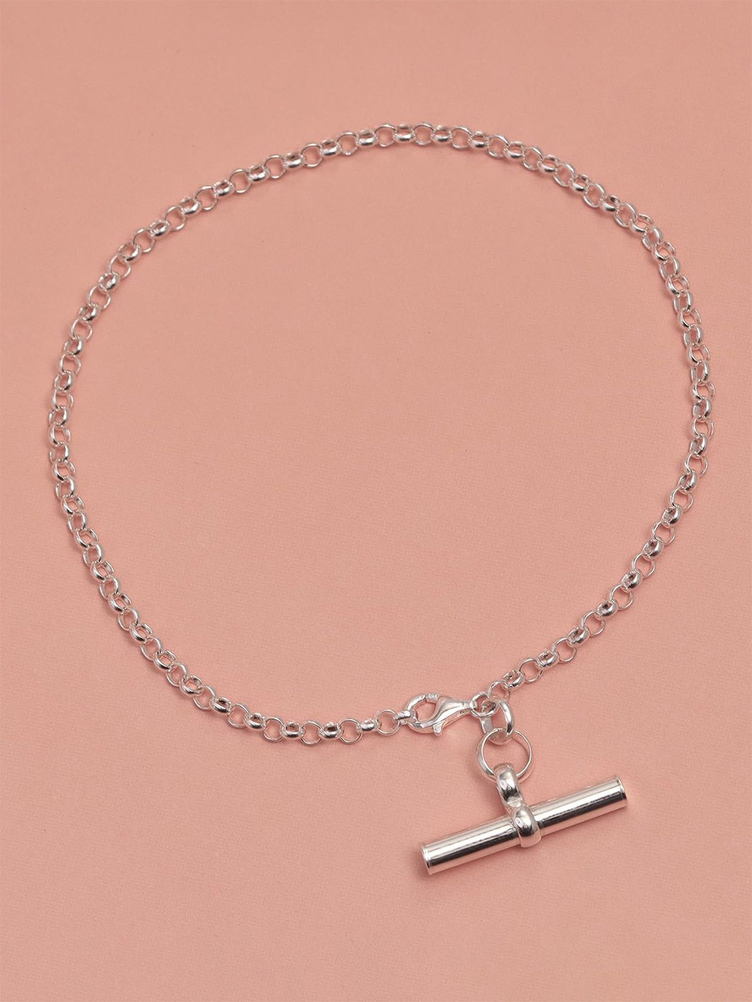 

LeCalla Silver-Plated Artificial Stones and Beads Anklet