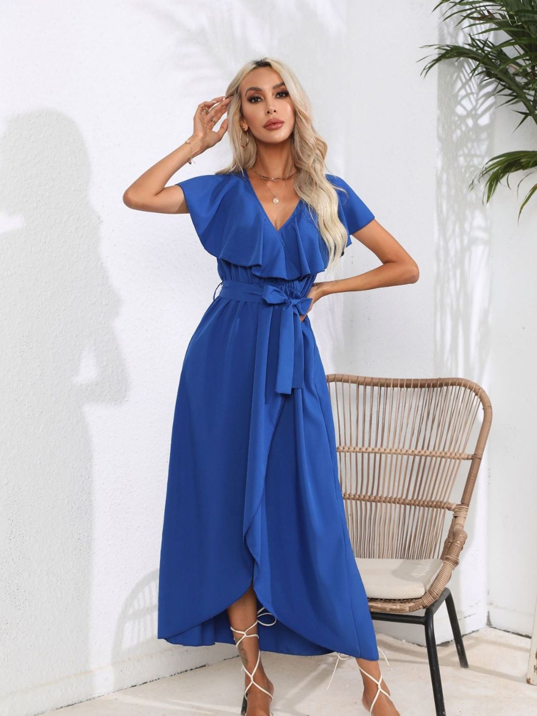 

Oh Rare Women Maxi Wrap Dress, Blue