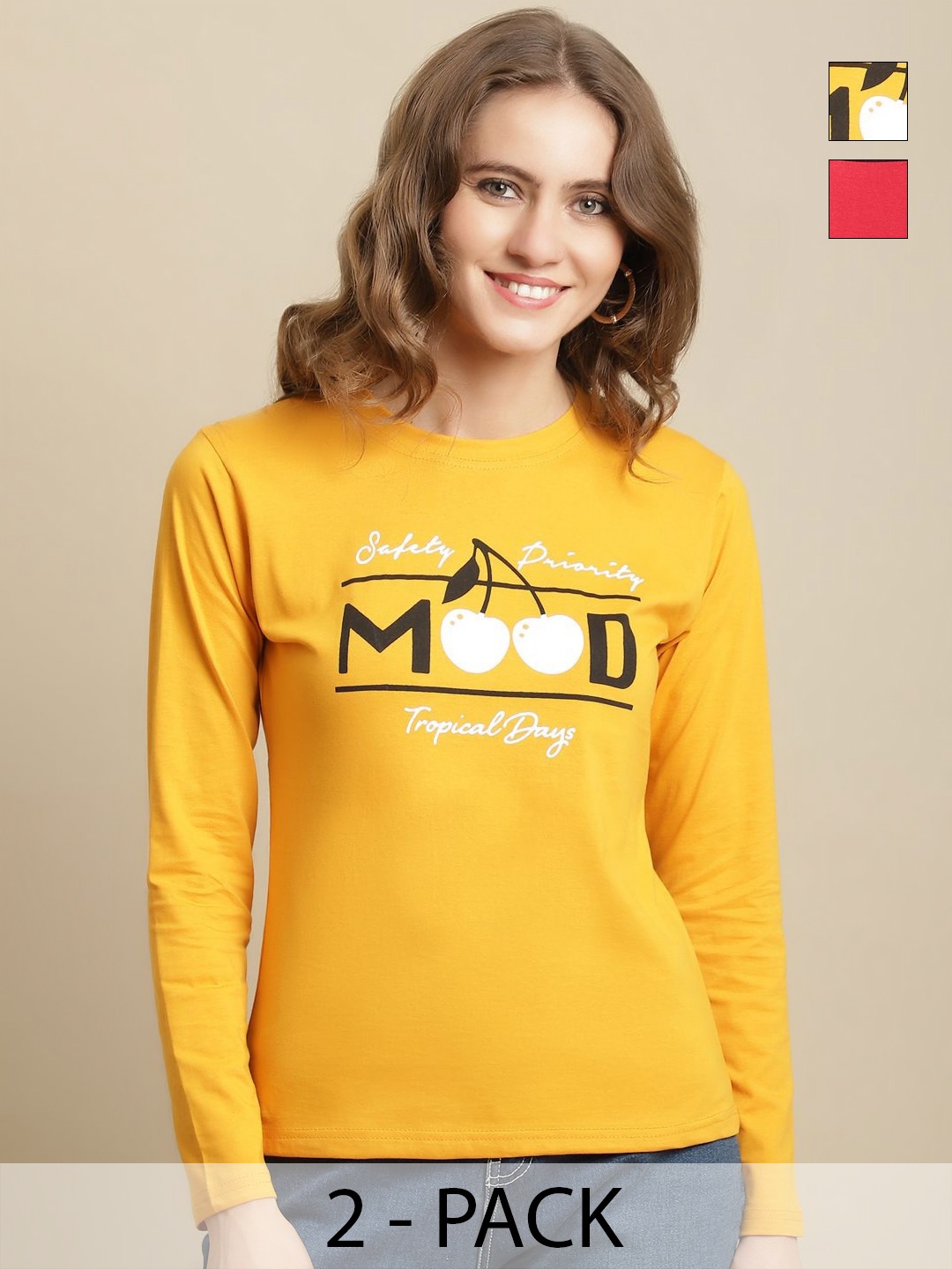 

Tromko Women 2 Colourblocked T-shirt, Multi