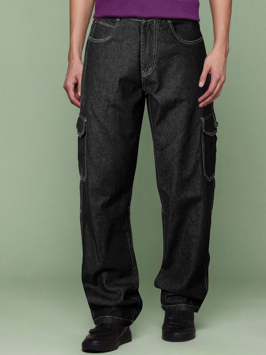 

Jb Just BLACK Men Baggy Mid-Rise Acid Wash Jeans