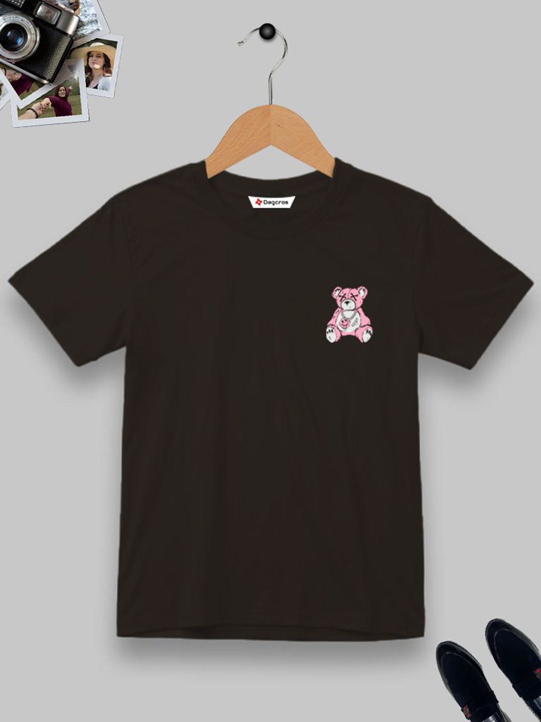 

Dagcros Boys Printed T-shirt, Brown