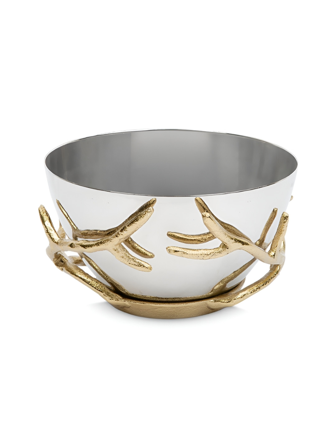 

IAAH Handcrafted Aluminum & Stainless Steel Flair Bowl Gold & Silver Finish