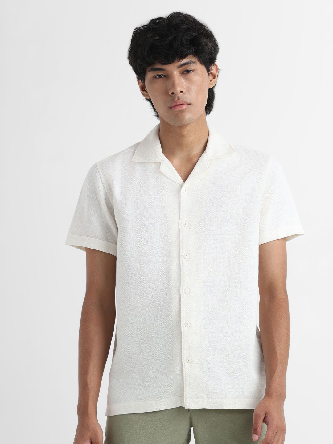 

YUVAKAA Men Opaque Casual Shirt, White