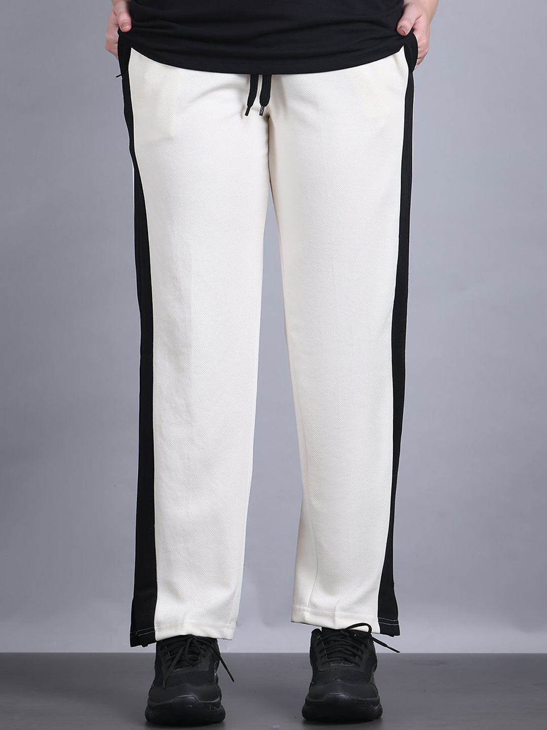 

MACK JONNEY Women Colourblocked Relaxed Fit Track Pants, White